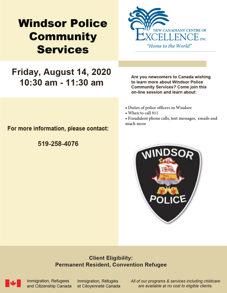 August 14 - Windsor Police Community Services