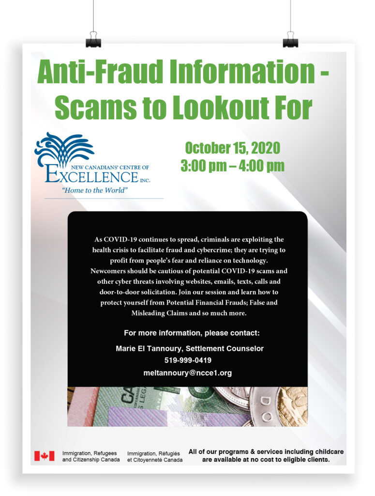 Anti-Fraud Information - Scams to Lookout For