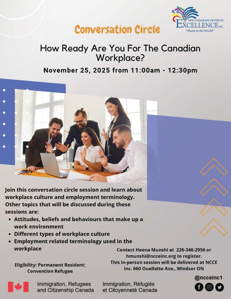Conversation Circle @ NCCE Inc. - Main Branch | Windsor | Ontario | Canada