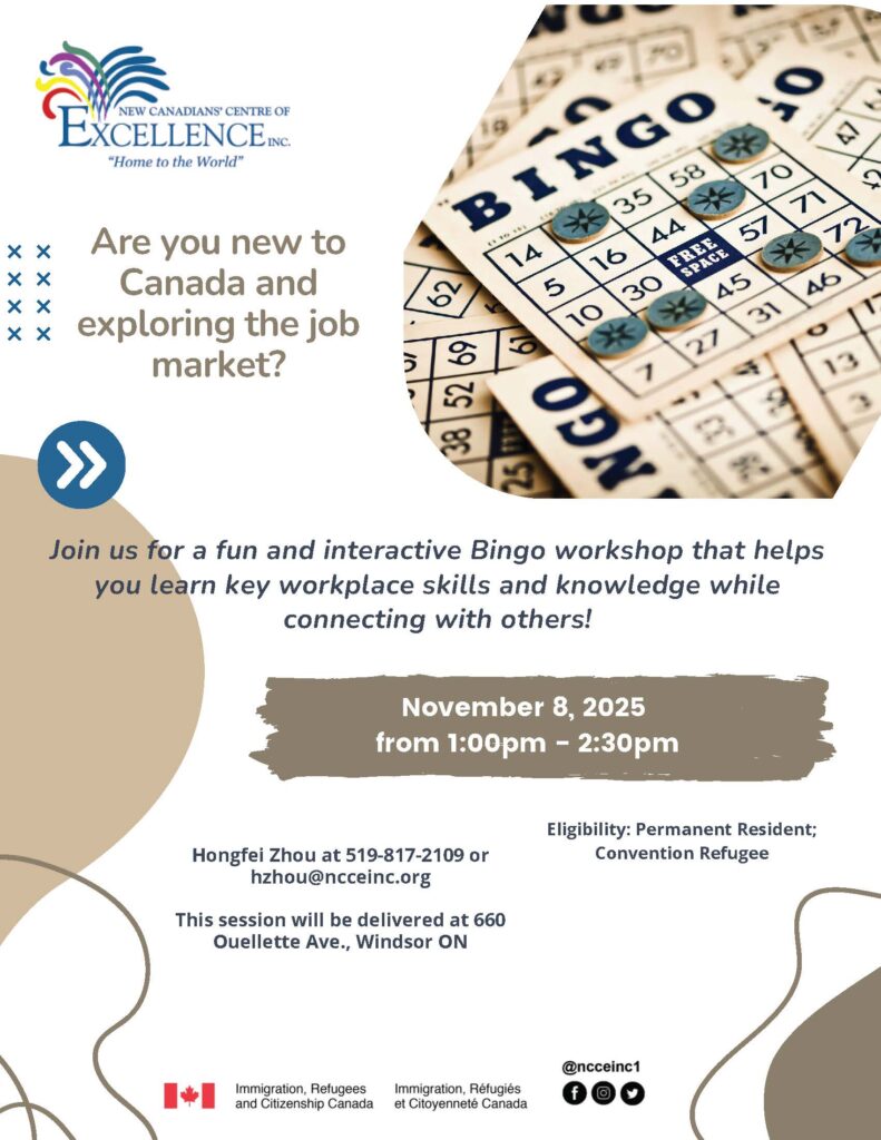 Interactive Bingo Workshop @ NCCE Inc. - Main Branch | Windsor | Ontario | Canada