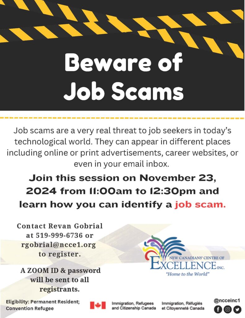 Beware of Job Scams @ Virtual on ZOOM