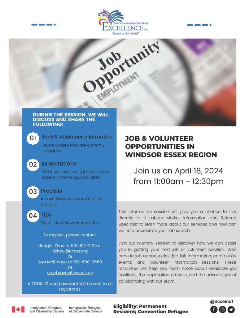 Job and Volunteer Opportunities in Windsor Essex