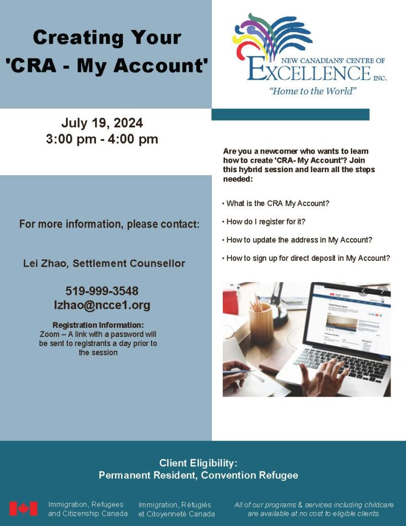 Creating Your 'CRA - My Account'