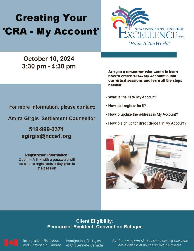 Creating Your 'CRA - My Account'