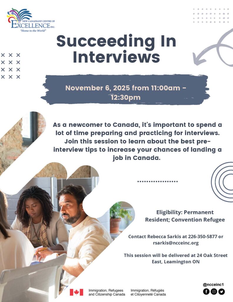 Succeeding In Interviews @ NCCE Inc. Leamington Branch | Ontario | Canada