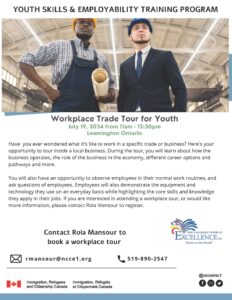 Workplace Trade Tour for Youth @ Leamington, Ontario