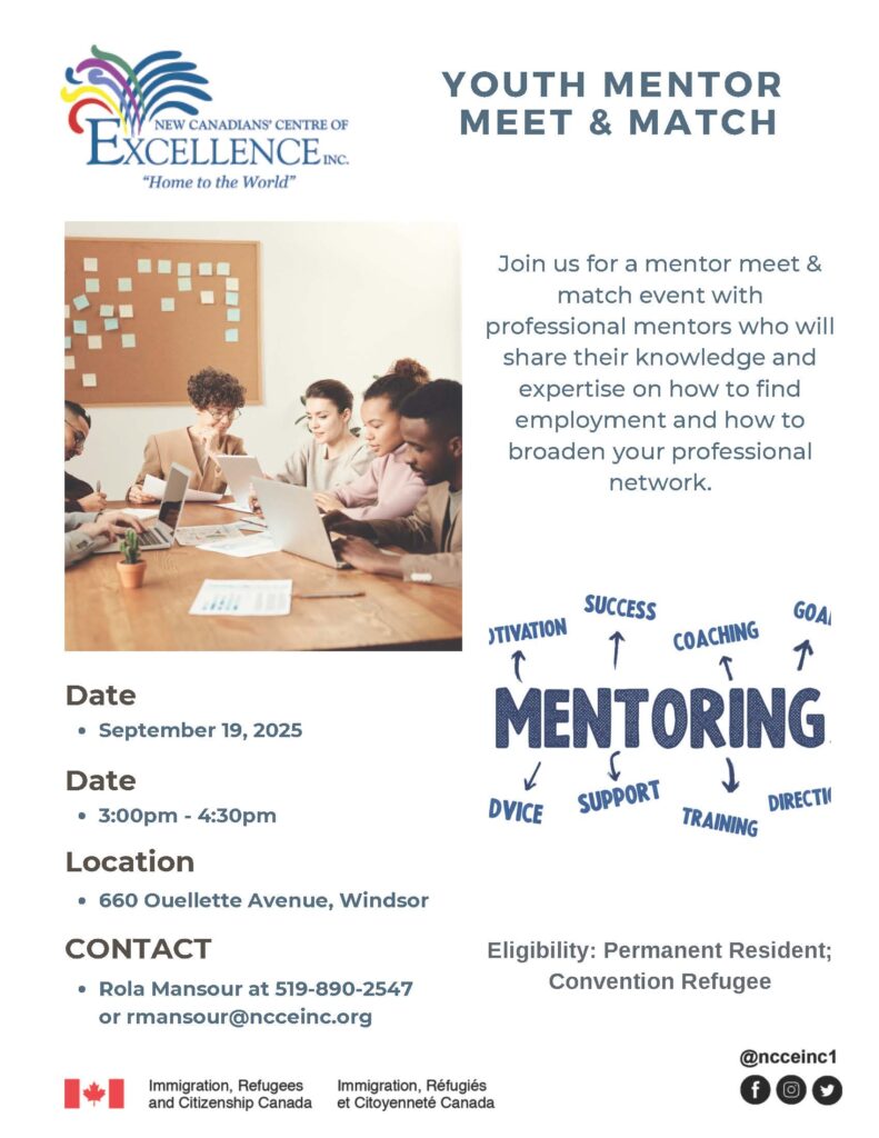 Youth Mentor Meet & Match @ NCCE Inc. - Main Branch | Windsor | Ontario | Canada